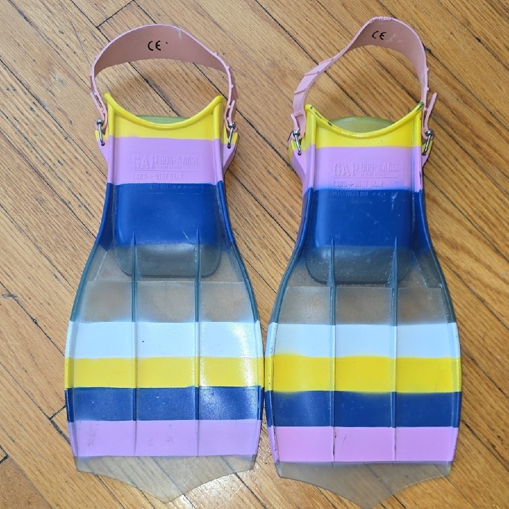 Vintage GAP Kids Swim Fins — Pink, Yellow, Blue, White